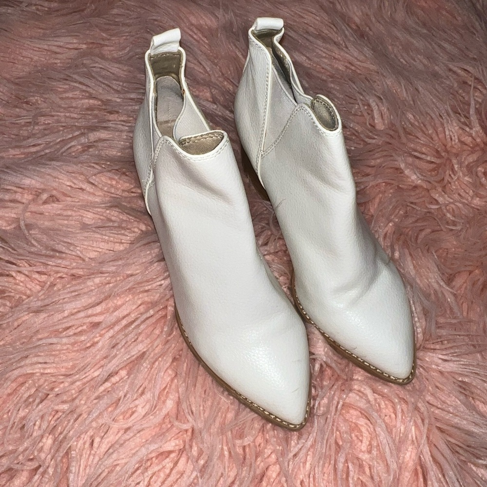 White ankle booties